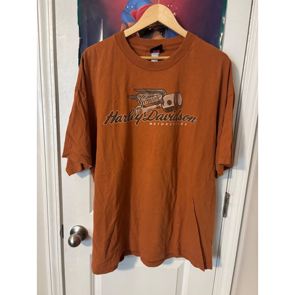 Harley-Davidson Carolina Coast Wilmington NC Burnt Orange T-Shirt Mens 2XL